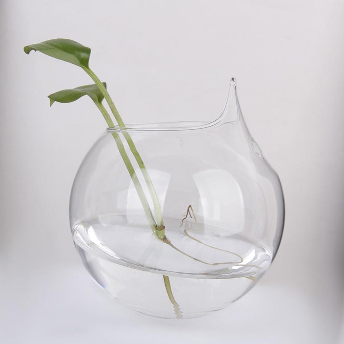 Crofta Clear Ball Shaped Glass Hanging Vase Bottle for Plant Flower Decoration