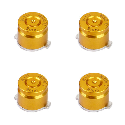 4 x Joystick Aluminum Metal Bullet Buttons Set for PS3/PS4 Controller Golden