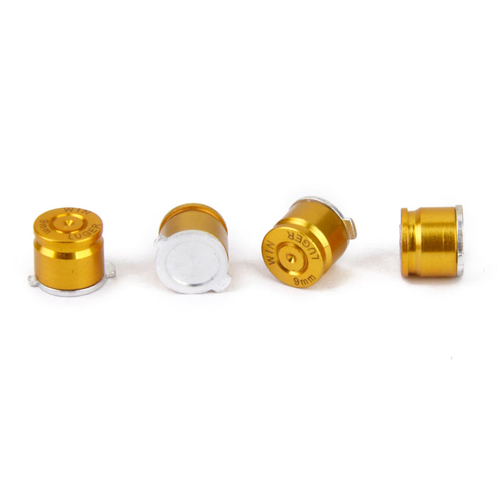 4 x Joystick Aluminum Metal Bullet Buttons Set for PS3/PS4 Controller Golden