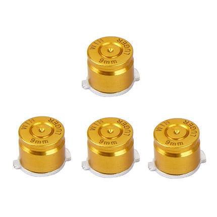 4 x Joystick Aluminum Metal Bullet Buttons Set for PS3/PS4 Controller Golden