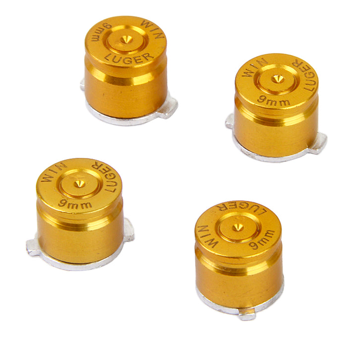 4 x Joystick Aluminum Metal Bullet Buttons Set for PS3/PS4 Controller Golden