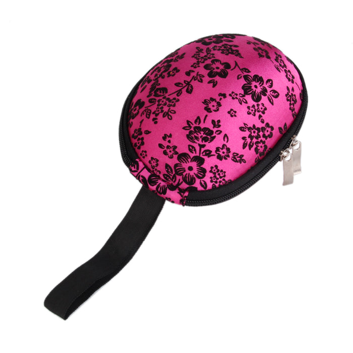 Crofta Portable Silicone Invisible Bra Underwear Lingerie Case Bag Flower Print