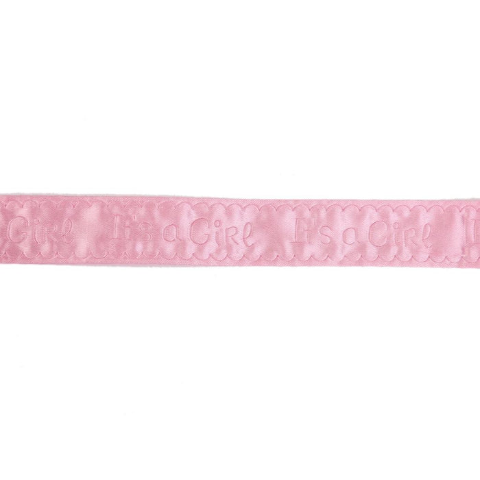 10m Baby Shower Ribbon Print It's Girl for Baby Party Decoration Pink