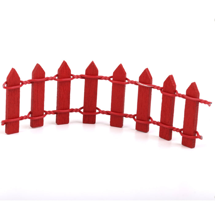 Crofta Wooden Mini Fence Moss Landscape Ornaments Accessories Garden Decor Red