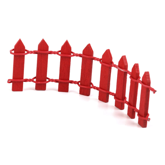 Crofta Wooden Mini Fence Moss Landscape Ornaments Accessories Garden Decor Red