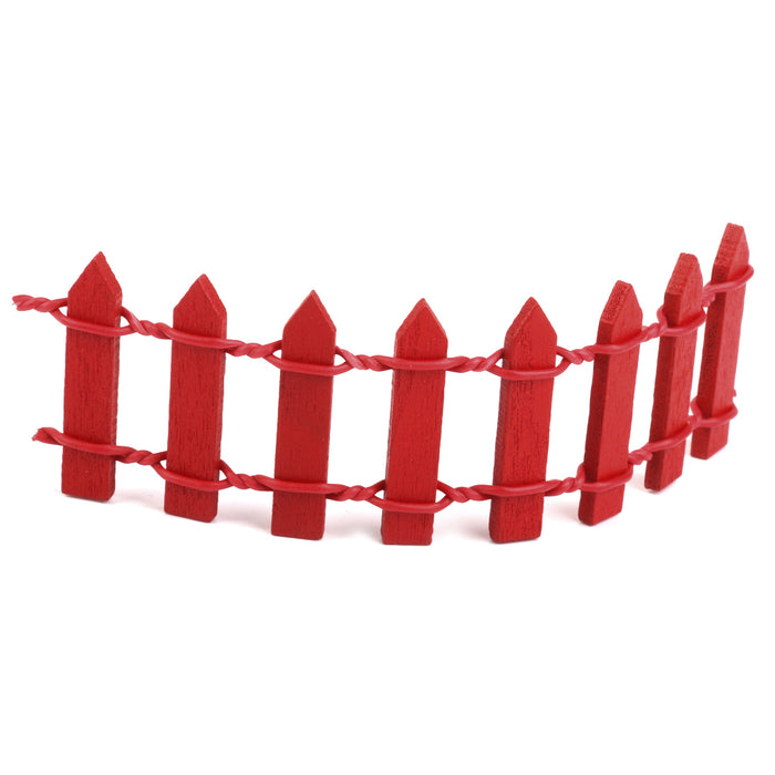 Crofta Wooden Mini Fence Moss Landscape Ornaments Accessories Garden Decor Red