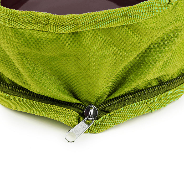 Crofta Pet Dog Cat Travel Supplies Waterproof Durable Foldable Bowl Food Feeder For Camping Travel Hiking Green