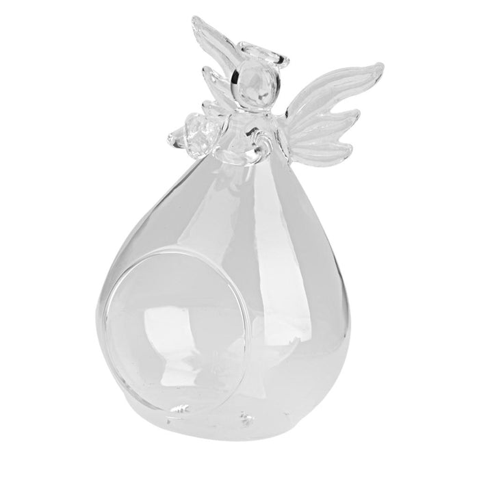 Crofta Glass Flower Vase Hydroponic Terrarium Bottle Candlestick Decoration - Angel