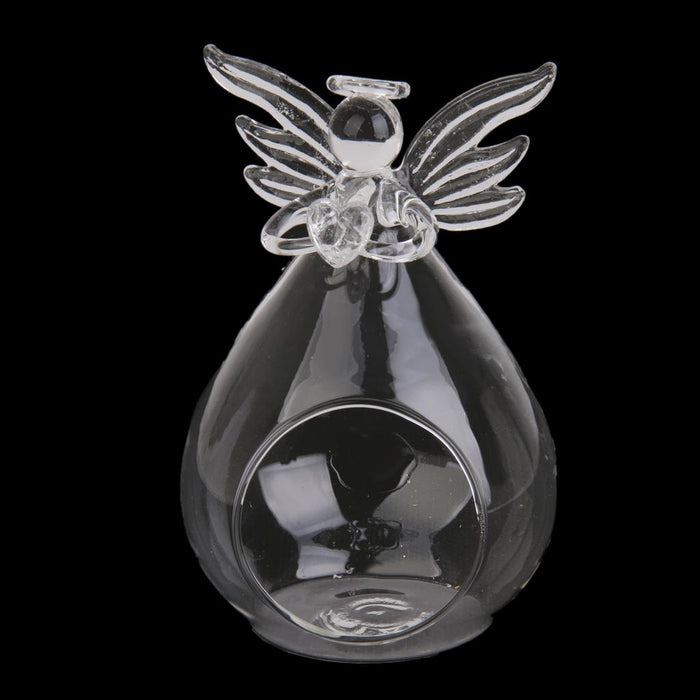 Crofta Glass Flower Vase Hydroponic Terrarium Bottle Candlestick Decoration - Angel