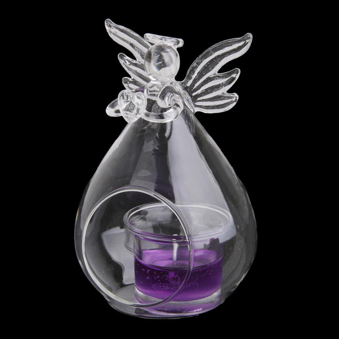 Crofta Glass Flower Vase Hydroponic Terrarium Bottle Candlestick Decoration - Angel