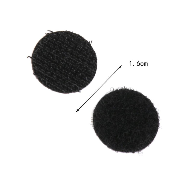 Crofta 140 Pieces Self Adhesive Hook Loop Coins Dots 16 mm Black