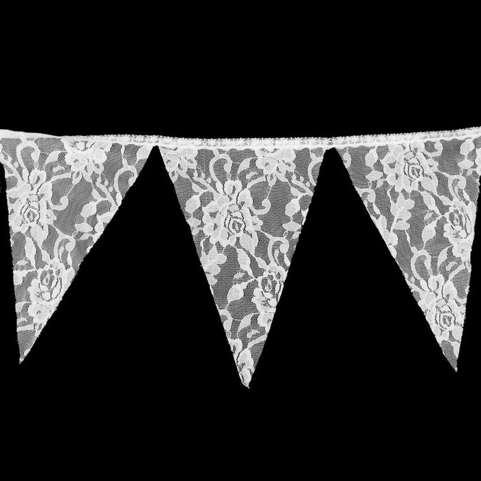 White Cotton Lace Flag Banner Bunting Pennant Wedding/Birthday Party Decor