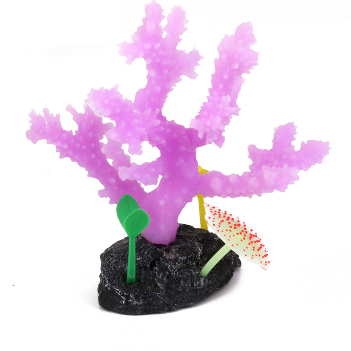 Crofta Aquarium Fish Tank Soft Silicone Sea Plant Fake Coral Decor Ornament Purple