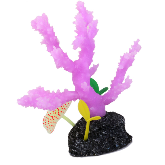 Crofta Aquarium Fish Tank Soft Silicone Sea Plant Fake Coral Decor Ornament Purple