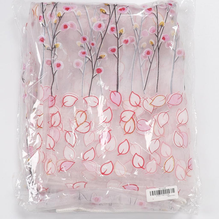 Crofta 100x280cm Plum Blossom Wintersweet Curtain Balcony Tulle Room Divider -Pink