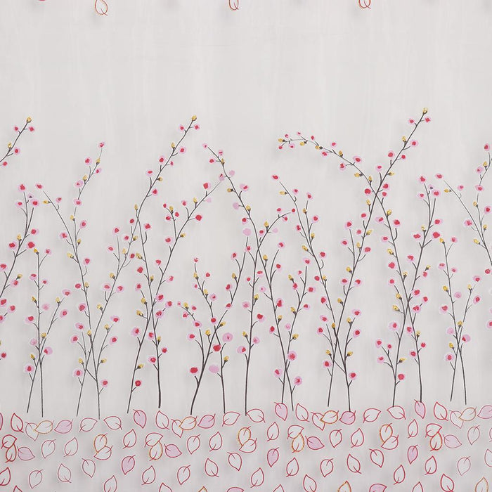 Crofta 100x280cm Plum Blossom Wintersweet Curtain Balcony Tulle Room Divider -Pink