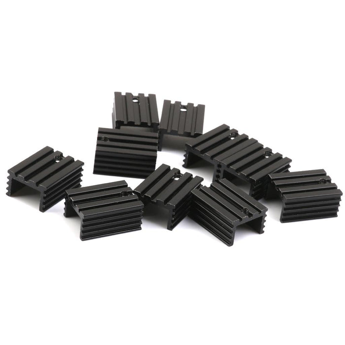 Crofta 10Pcs Black 20x15x10mm Aluminum Heat Sink Cooling Fin for TO-220 Triode IC