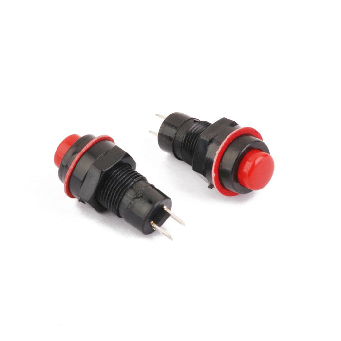 Crofta 10 x Car Boat Locking Dash ON-OFF Push Button 2-Pin Latching Switch Red