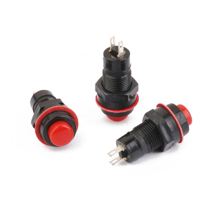 Crofta 10 x Car Boat Locking Dash ON-OFF Push Button 2-Pin Latching Switch Red