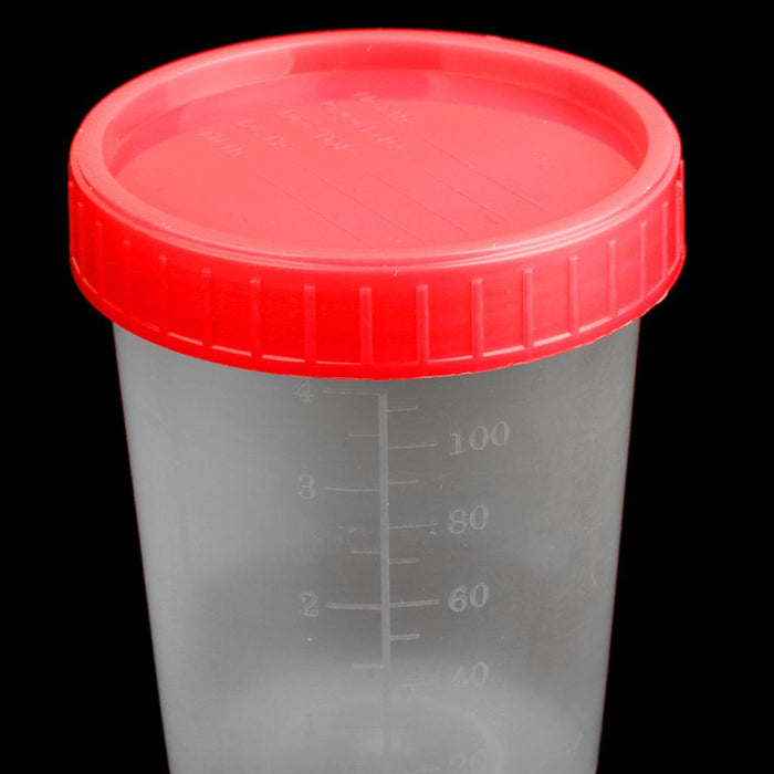 Crofta 120ml 4oz Plastic Graduated Measuring Specimen Cup Sterile Container w/ Lid