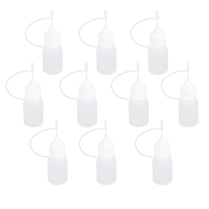 Crofta 10pcs 5ml Needle Tip Empty Plastic Squeezable Dropper Bottles Liquid Storage