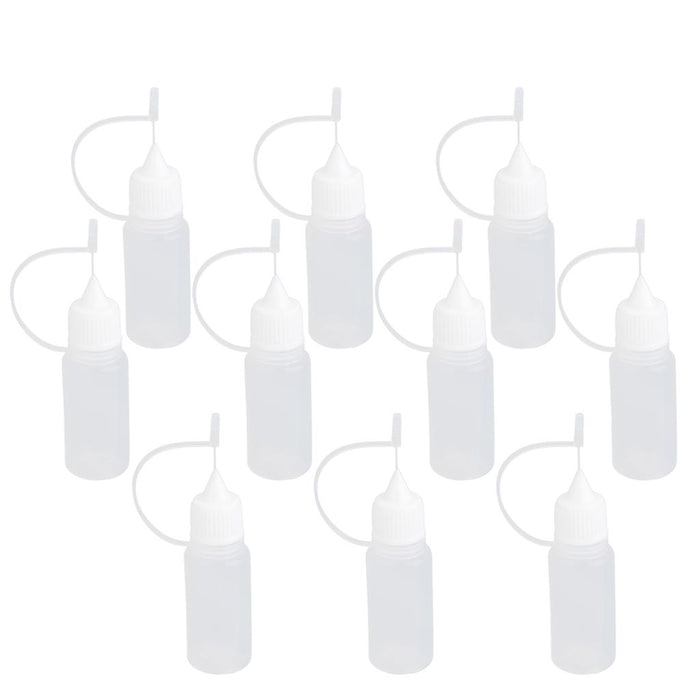 Crofta 10pcs 10ml Needle Tip Empty Plastic Squeezable Dropper Bottle Liquid Storage