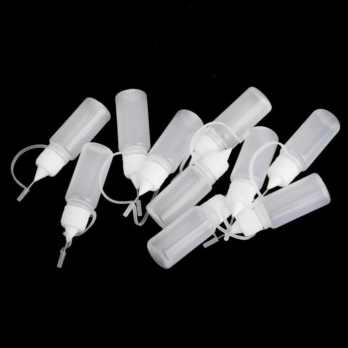 Crofta 10pcs 10ml Needle Tip Empty Plastic Squeezable Dropper Bottle Liquid Storage