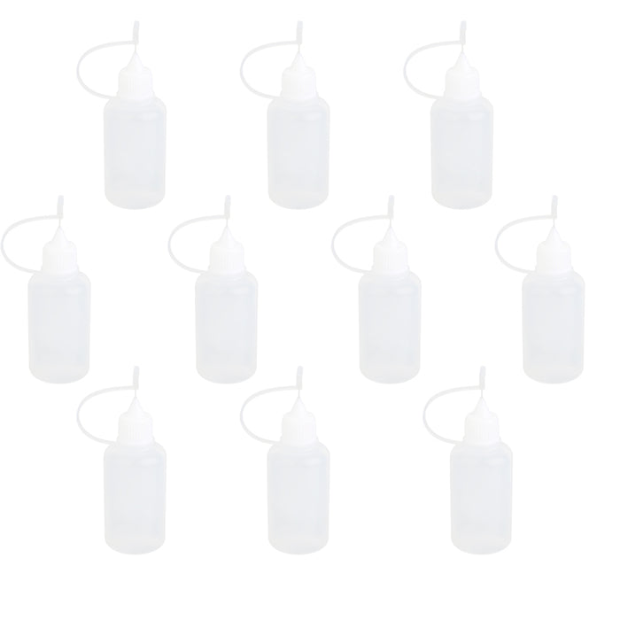 Crofta 10pcs 30ml Needle Tip Empty Plastic Squeezable Dropper Bottle Liquid Storage