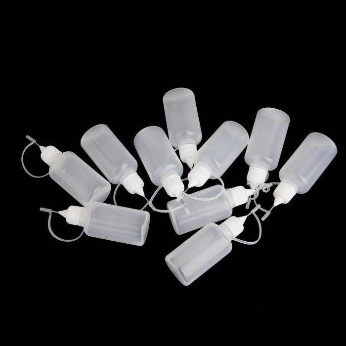 Crofta 10pcs 30ml Needle Tip Empty Plastic Squeezable Dropper Bottle Liquid Storage