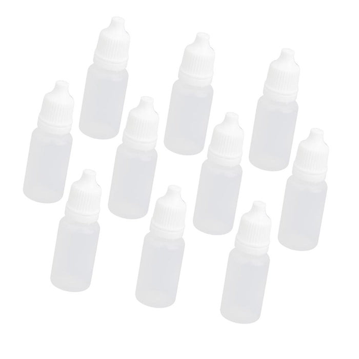 Crofta 10pcs 10ml Empty Plastic Squeezable Dropper Bottles for Eye Drops Lab Liquid