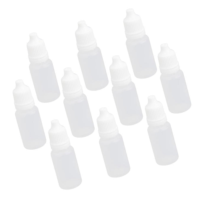 Crofta 10pcs 10ml Empty Plastic Squeezable Dropper Bottles for Eye Drops Lab Liquid