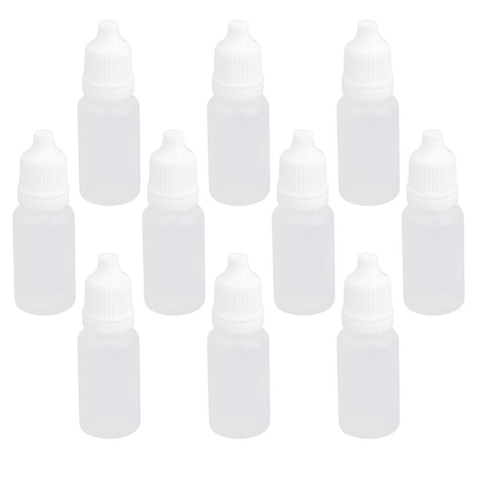 Crofta 10pcs 10ml Empty Plastic Squeezable Dropper Bottles for Eye Drops Lab Liquid