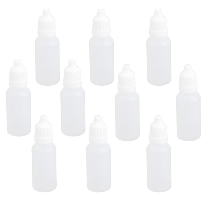 Crofta 10pcs 15ml Empty Plastic Squeezable Dropper Bottles for Eye Drops Lab Liquid