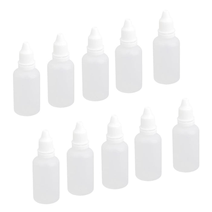 Crofta 10pcs 30ml Empty Plastic Squeezable Dropper Bottles for Eye Drops Lab Liquid