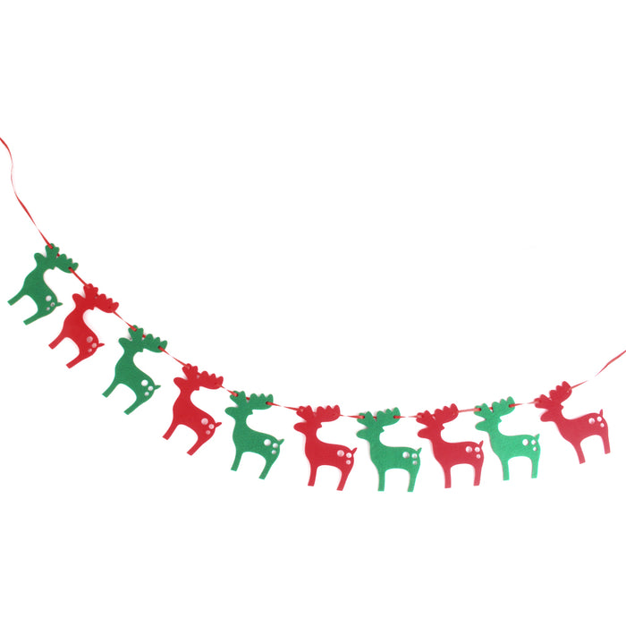 Crofta 10 pcs Elk Christmas Xmas Bunting Garland Banner Party Decoration