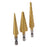 Crofta 3Pcs Steel Titanium Coated Step Drill Bit Quick-change 1/4" Hex Shank Hot