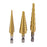 Crofta 3Pcs Steel Titanium Coated Step Drill Bit Quick-change 1/4" Hex Shank Hot