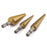 Crofta 3Pcs Steel Titanium Coated Step Drill Bit Quick-change 1/4" Hex Shank Hot