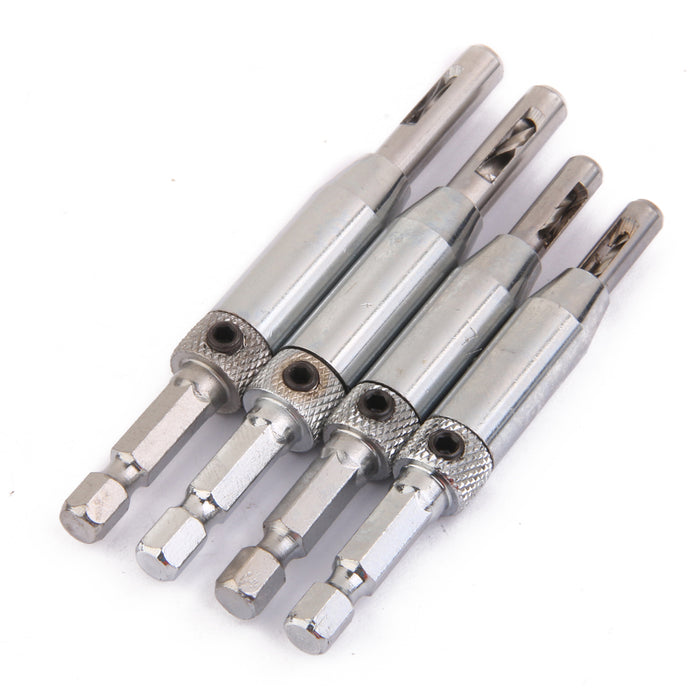 Crofta 4pcs Self Centering Hinge Hardware Drill Bit Set 5/64'' 7/64'' 9/64''11/64''