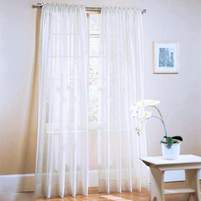 Crofta 100x200cm Window Door Curtain Panel Drape Tulle Room Balcony Divider -White