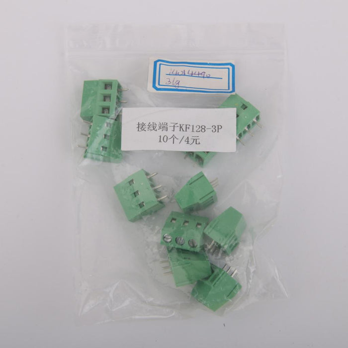 Crofta 10pcs 3Pin Plug-in Terminal Block DG128 Screw KF128-3P Pitch 5.08MM 300V/10A