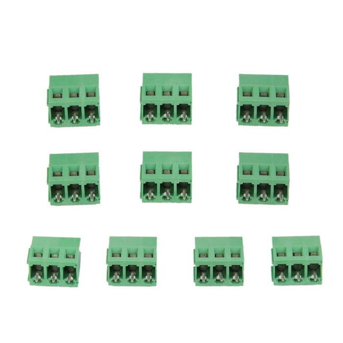 Crofta 10pcs 3Pin Plug-in Terminal Block DG128 Screw KF128-3P Pitch 5.08MM 300V/10A