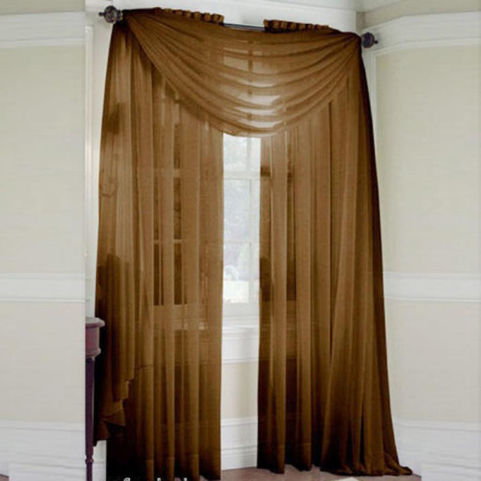 Crofta 100x200cm Window Door Curtain Panel Drape Tulle Room Balcony Divider -Coffee