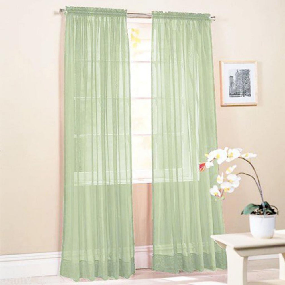 Crofta 100x200cm Window Door Curtain Panel Drape Tulle Room Balcony Divider -Green