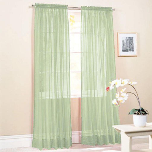 Crofta 100x200cm Window Door Curtain Panel Drape Tulle Room Balcony Divider -Green