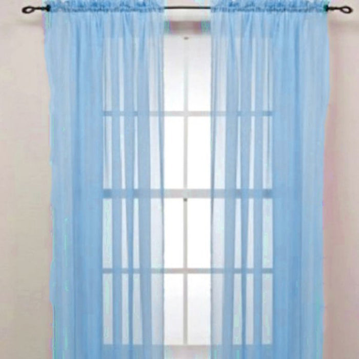 Crofta 100x200cm Window Door Curtain Panel Drape Tulle Room Balcony Divider - Blue