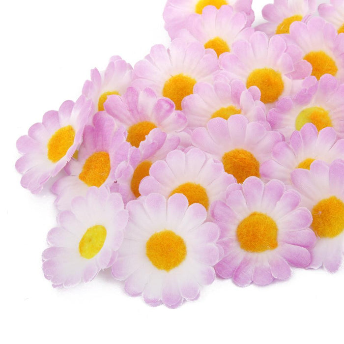 100x Artificial Lilac Gerbera Daisy Silk Flower Heads for Wedding Party