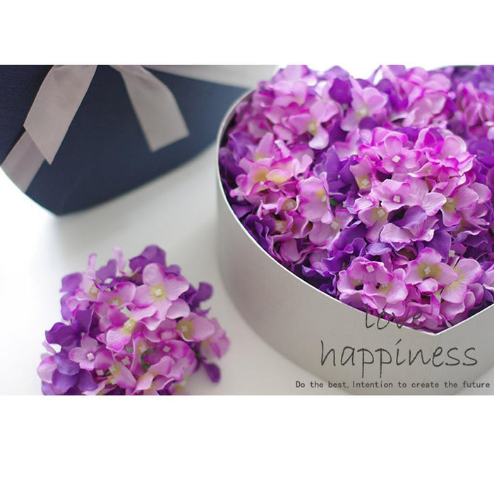 20x Artificial Purple Hydrangea Flowers Home Wedding Silk Flower Head Decor