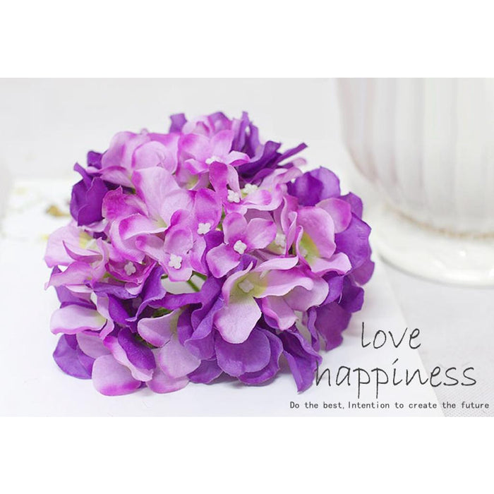 20x Artificial Purple Hydrangea Flowers Home Wedding Silk Flower Head Decor