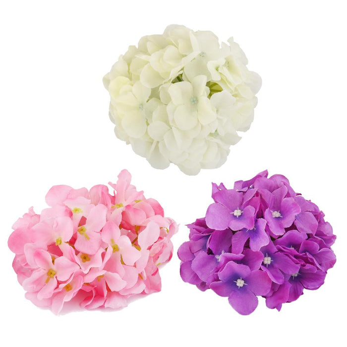 20x Artificial Purple Hydrangea Flowers Home Wedding Silk Flower Head Decor